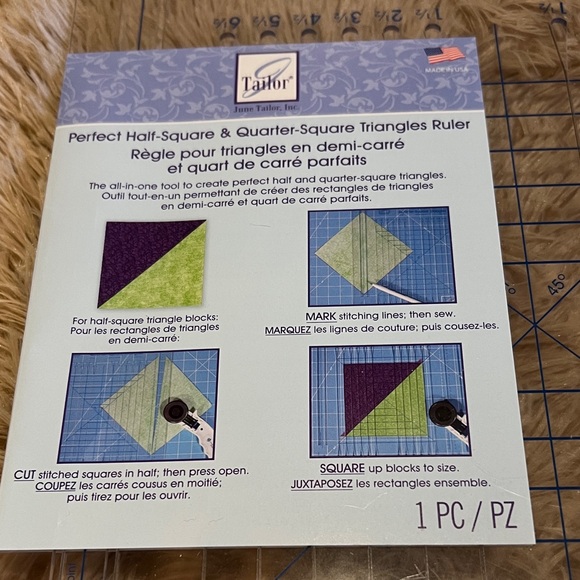 June Tailor Perfect Half-Square & Quarter-Square Triangles Ruler - Picture 2 of 2
